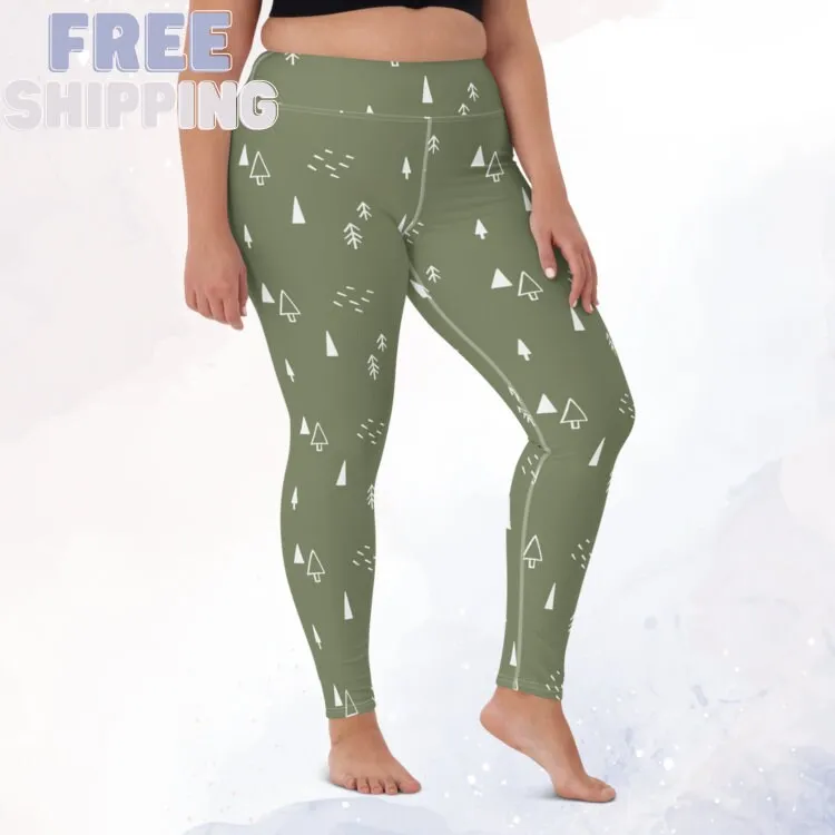 Scandinavian Forest Green High Waist Leggings