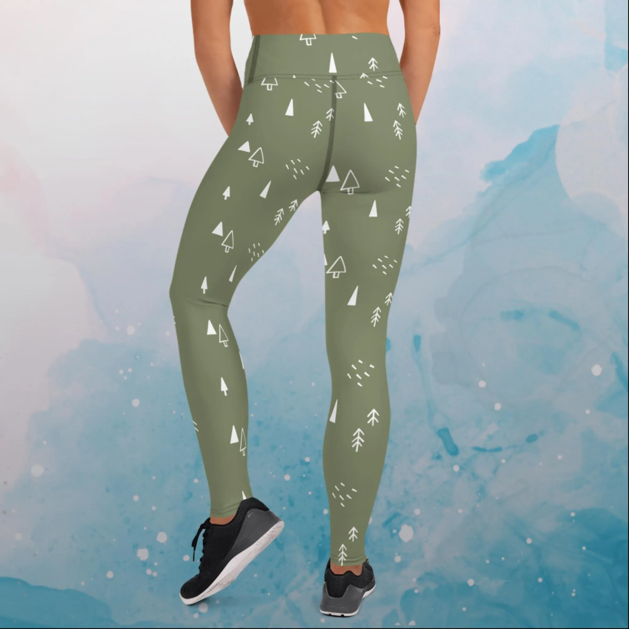 Scandinavian Forest Green High Waist Leggings