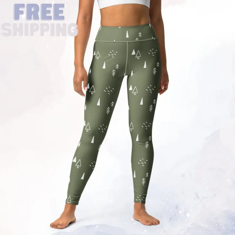 Scandinavian Forest Green High Waist Leggings