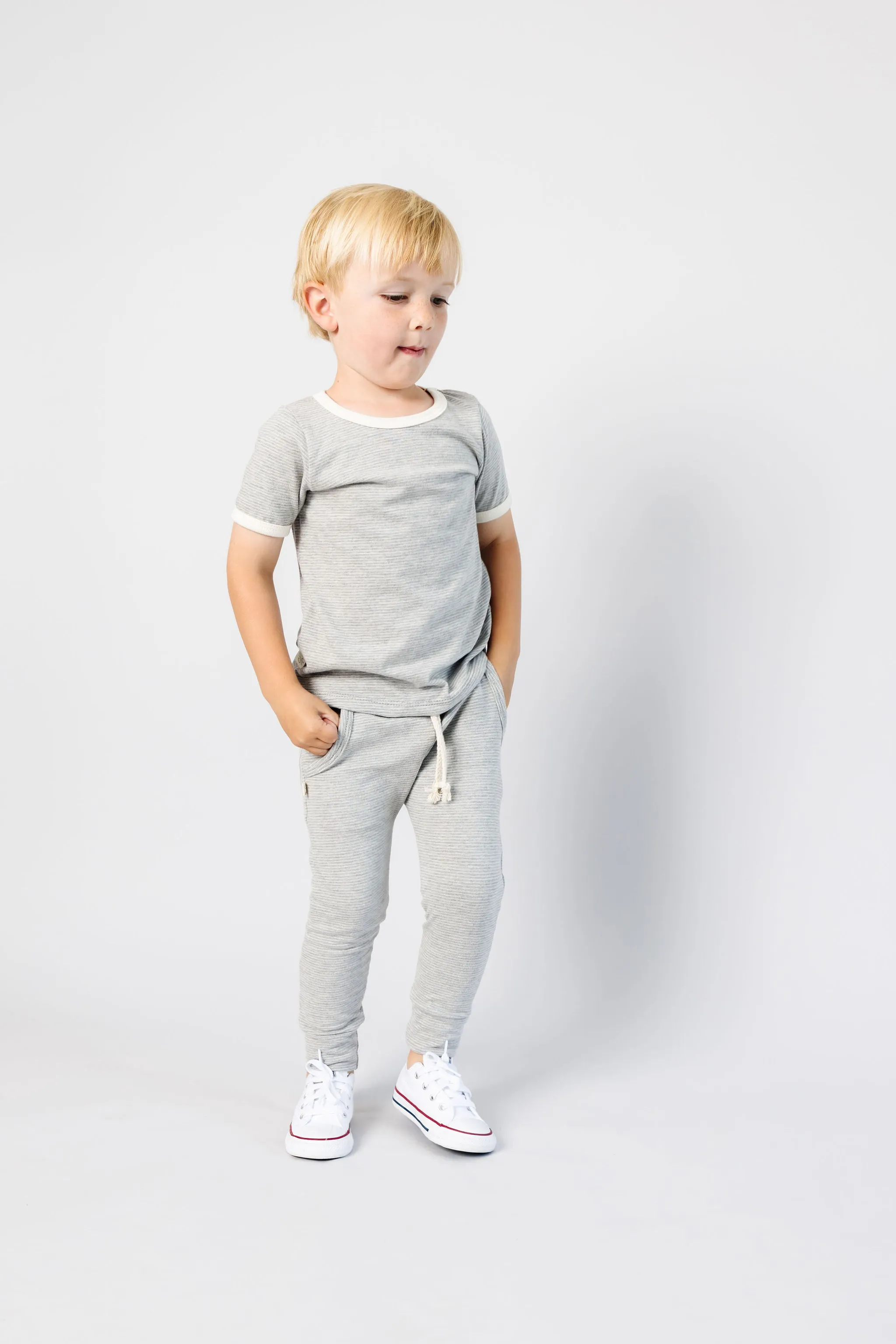 slub jogger - micro stripe