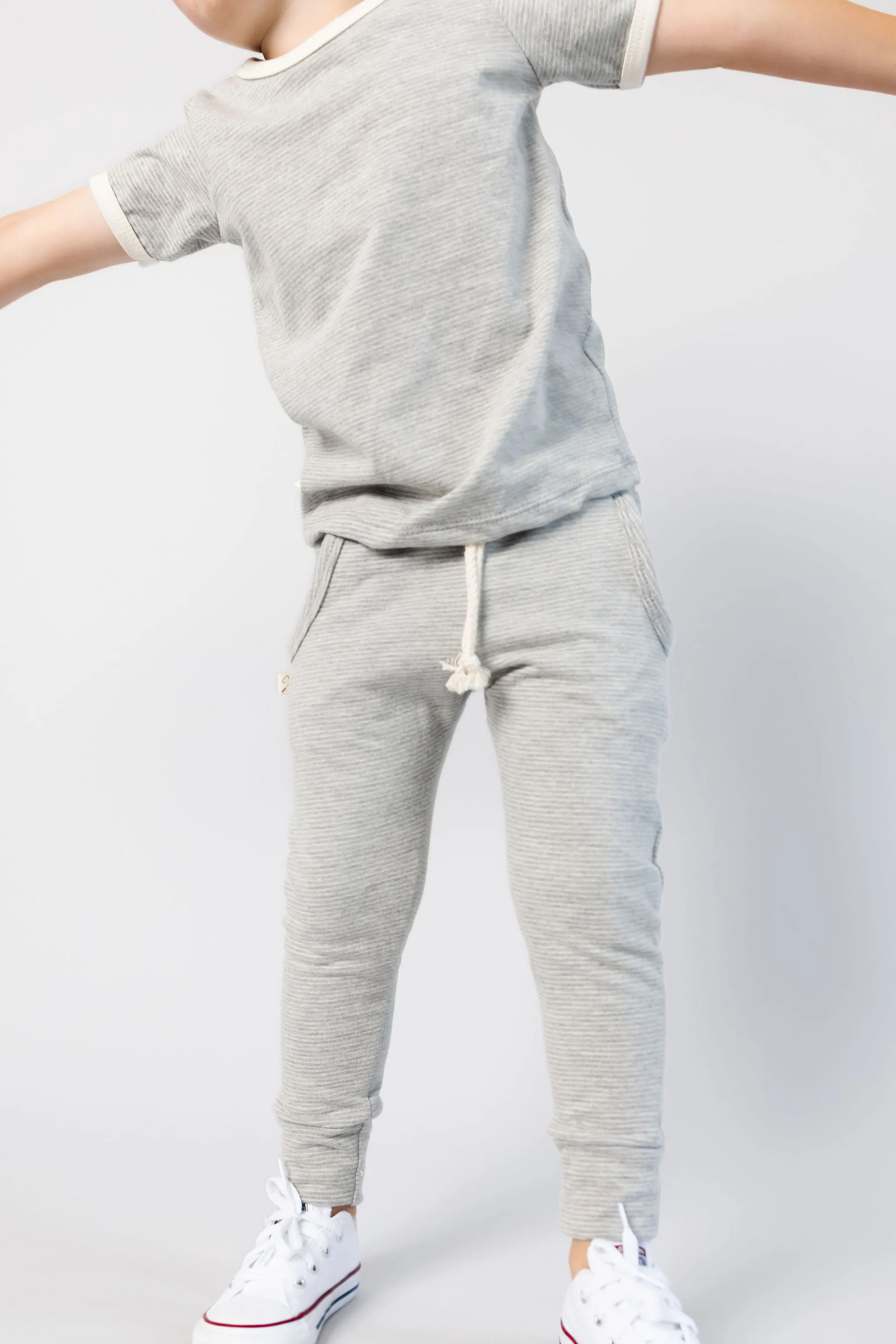 slub jogger - micro stripe