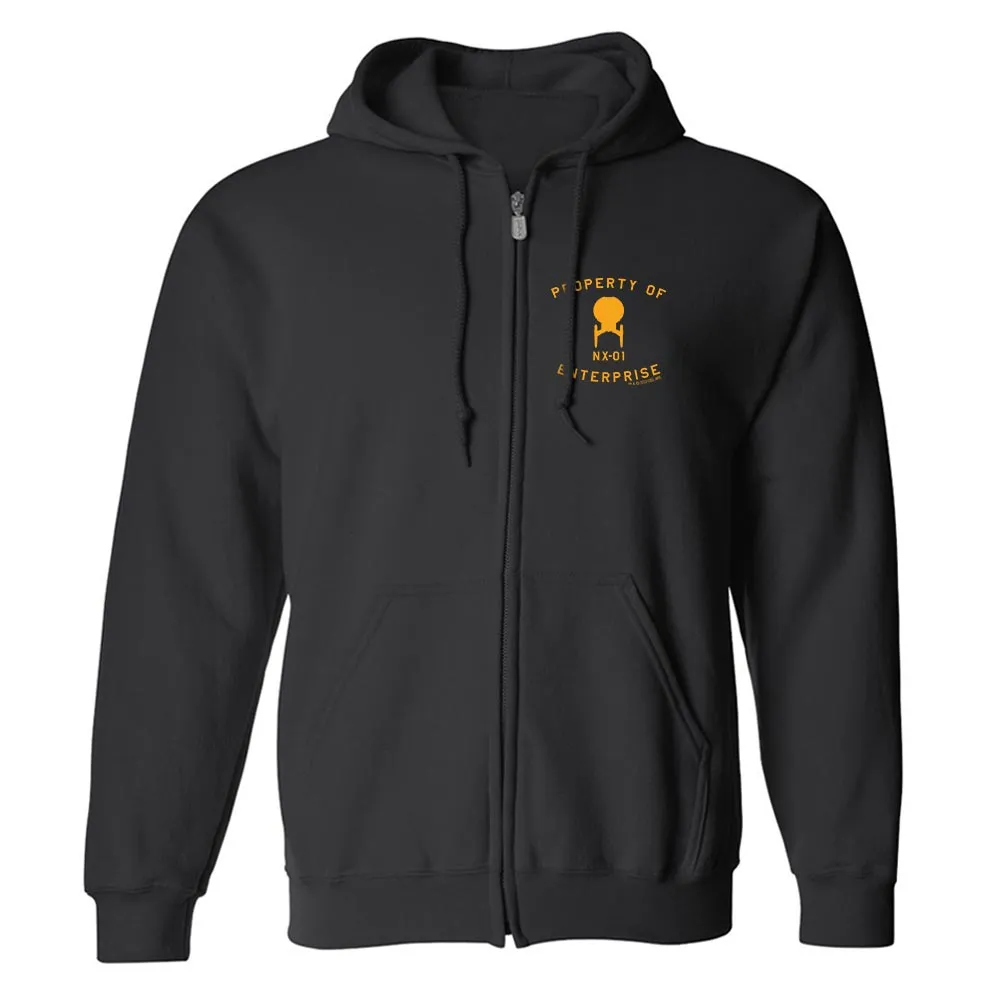 Star Trek: Enterprise Property of Enterprise Fleece Zip-Up Hoodie