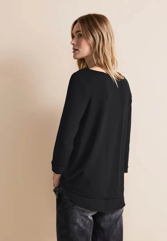 Street One Black top with chiffon undershirt