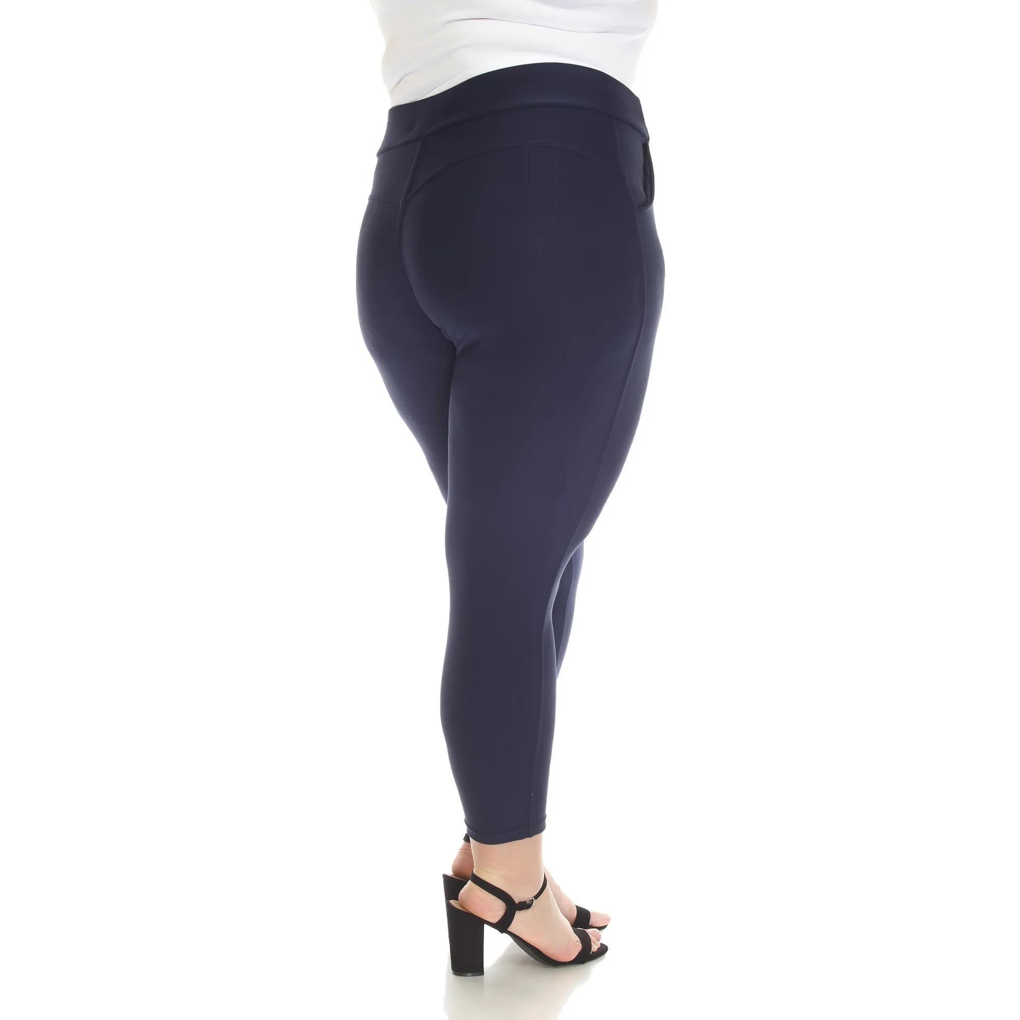 Super Soft Elastic Waistband Scuba Pants - Plus