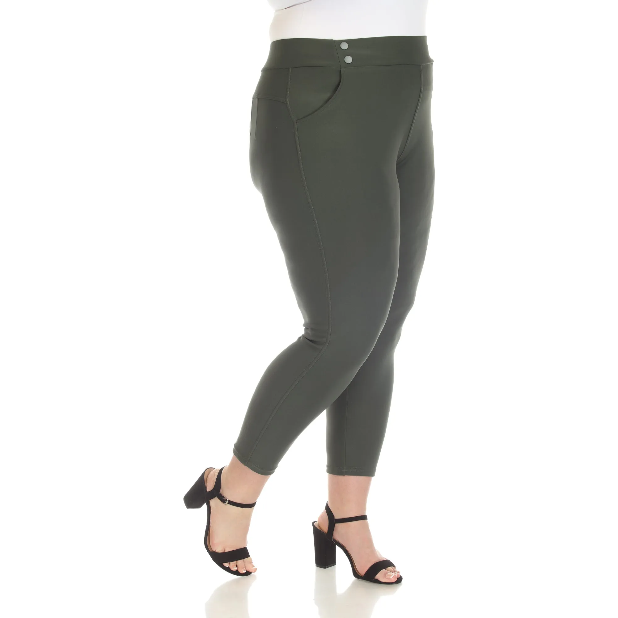 Super Soft Elastic Waistband Scuba Pants - Plus