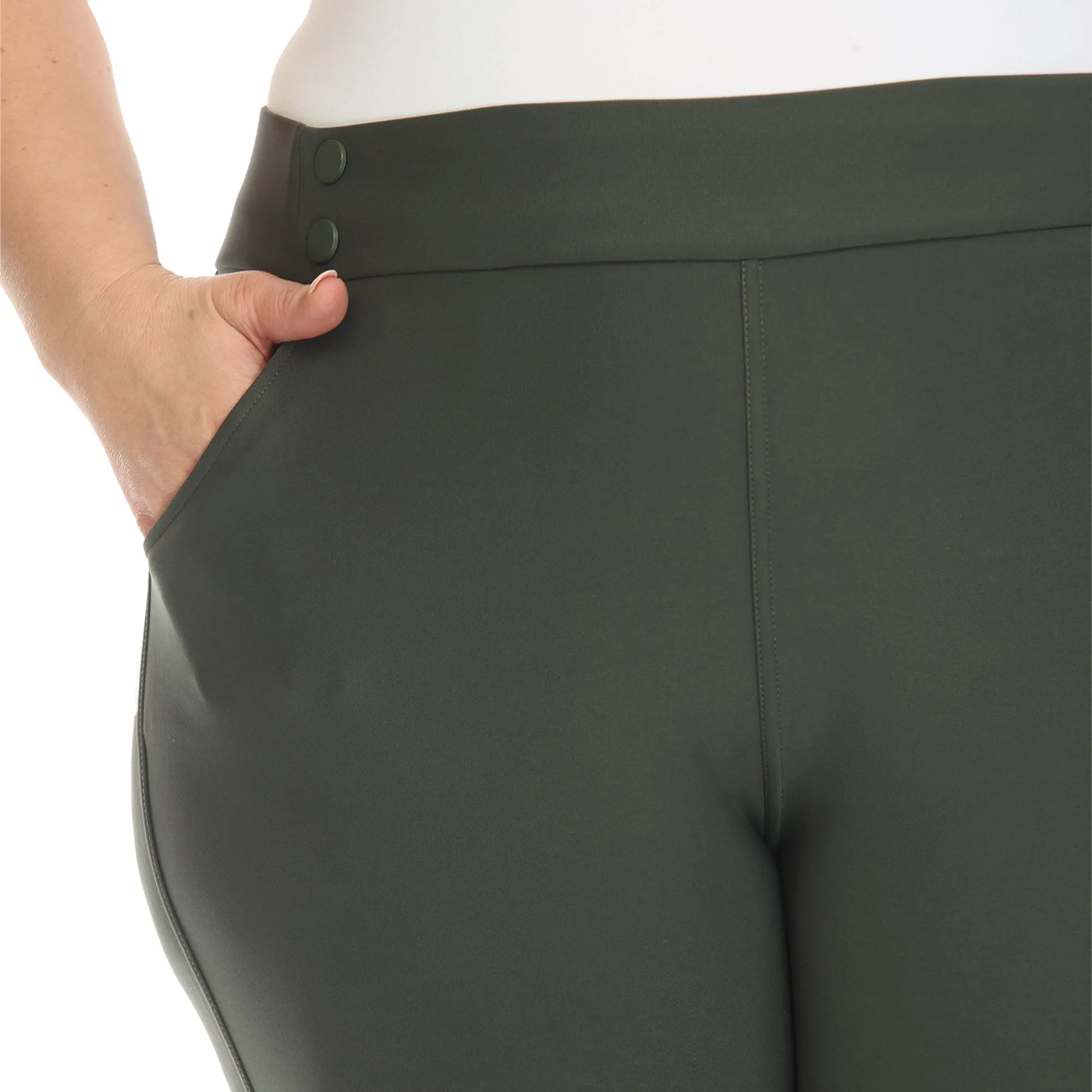 Super Soft Elastic Waistband Scuba Pants - Plus