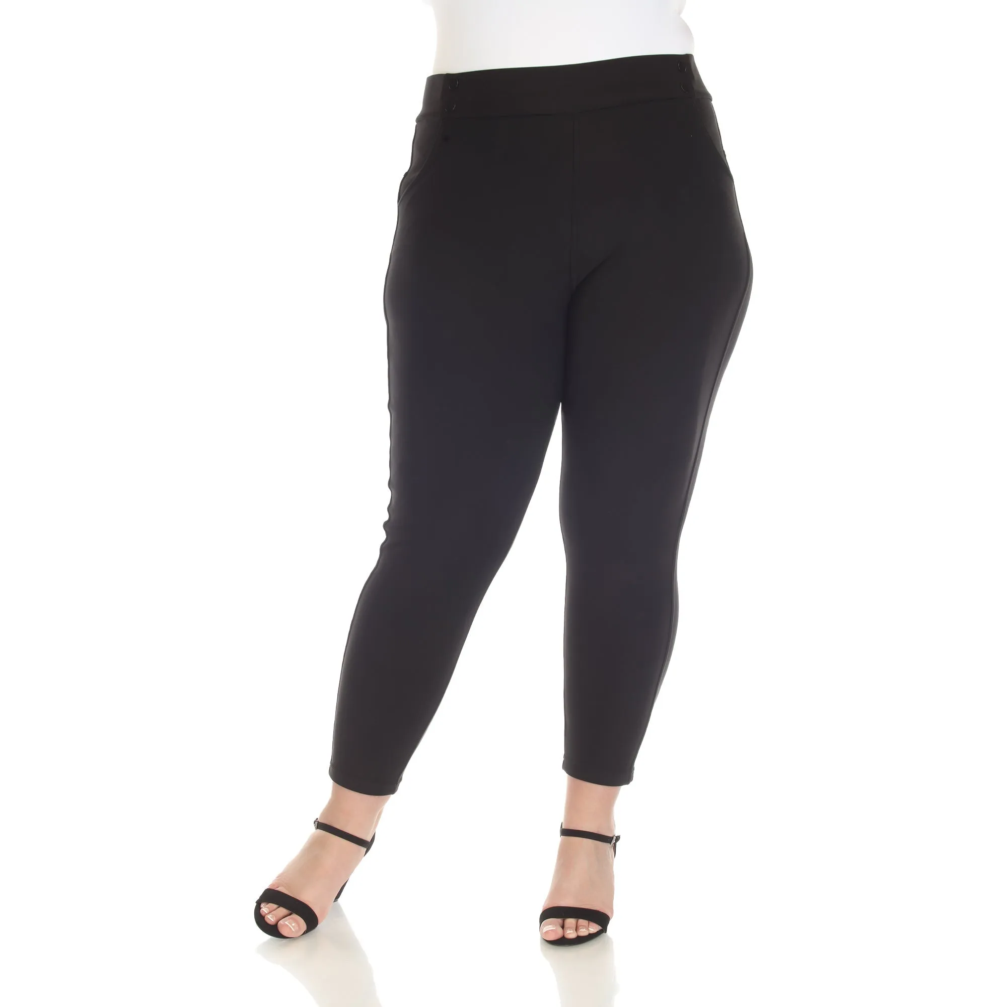 Super Soft Elastic Waistband Scuba Pants - Plus