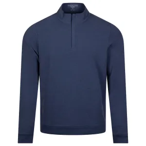 The Harper Quarter Zip Mid Layer Heathered Atlantic - SS24