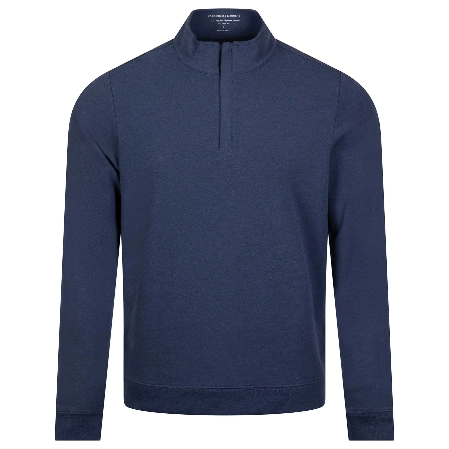 The Harper Quarter Zip Mid Layer Heathered Atlantic - SS24