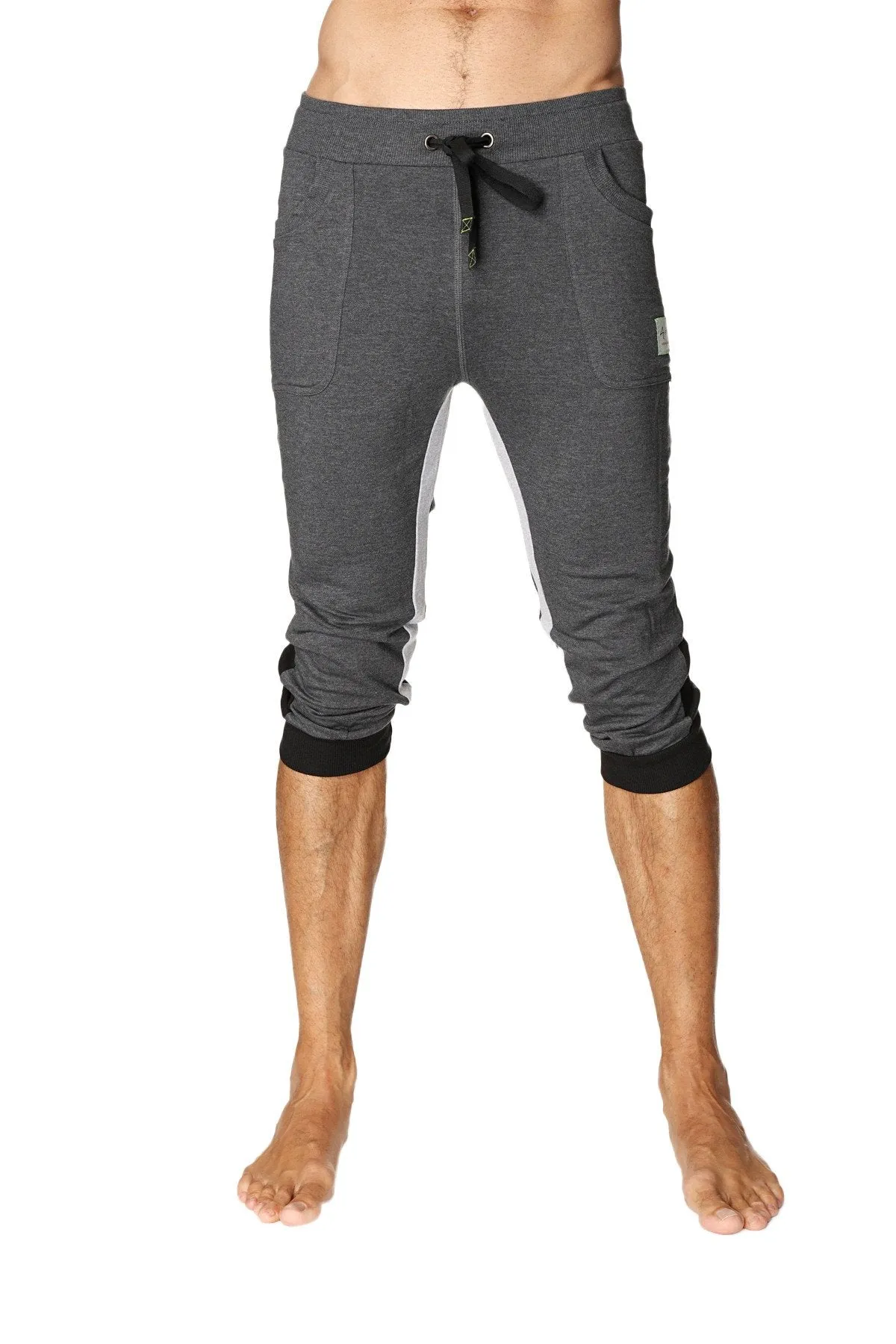 Ultra-Flex Tri-color Cuffed Yoga Pant (Charcoal w/Black & Grey)