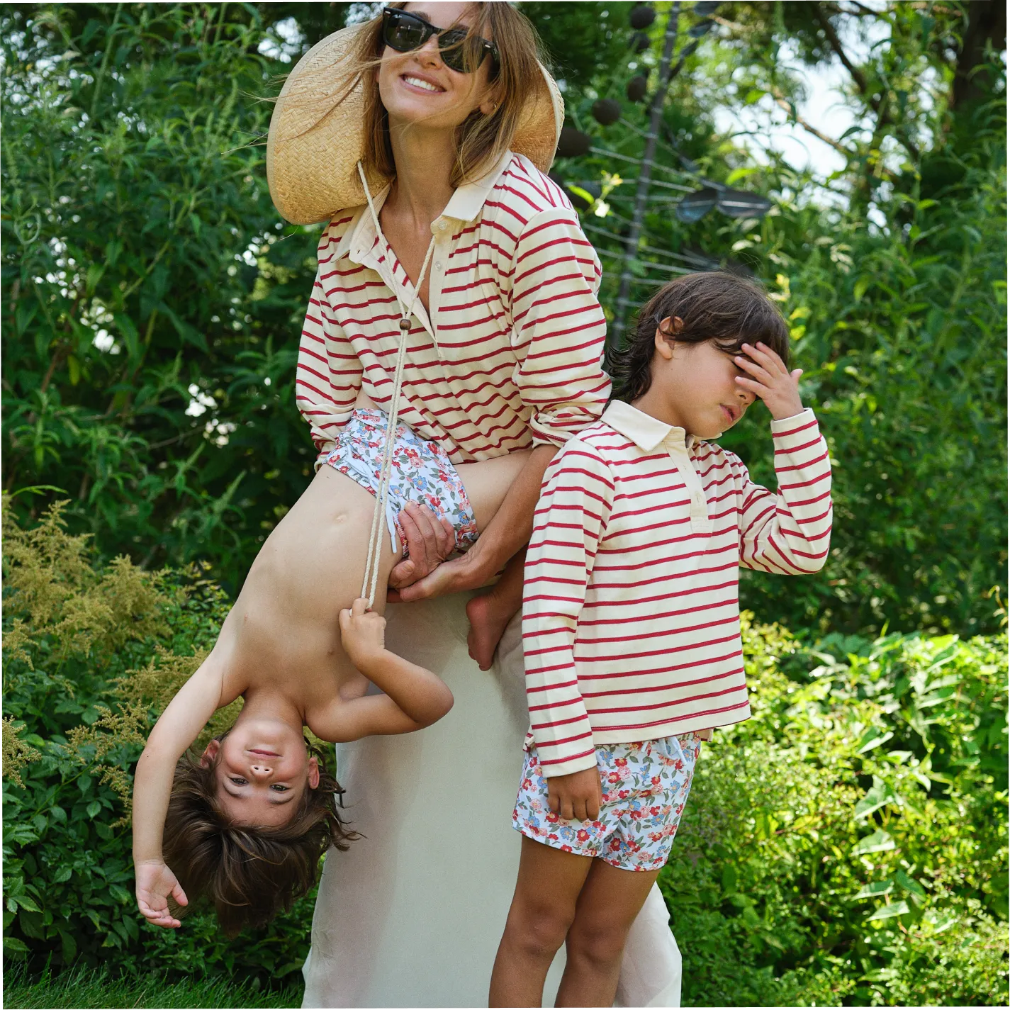 unisex red stripe rugby shirt