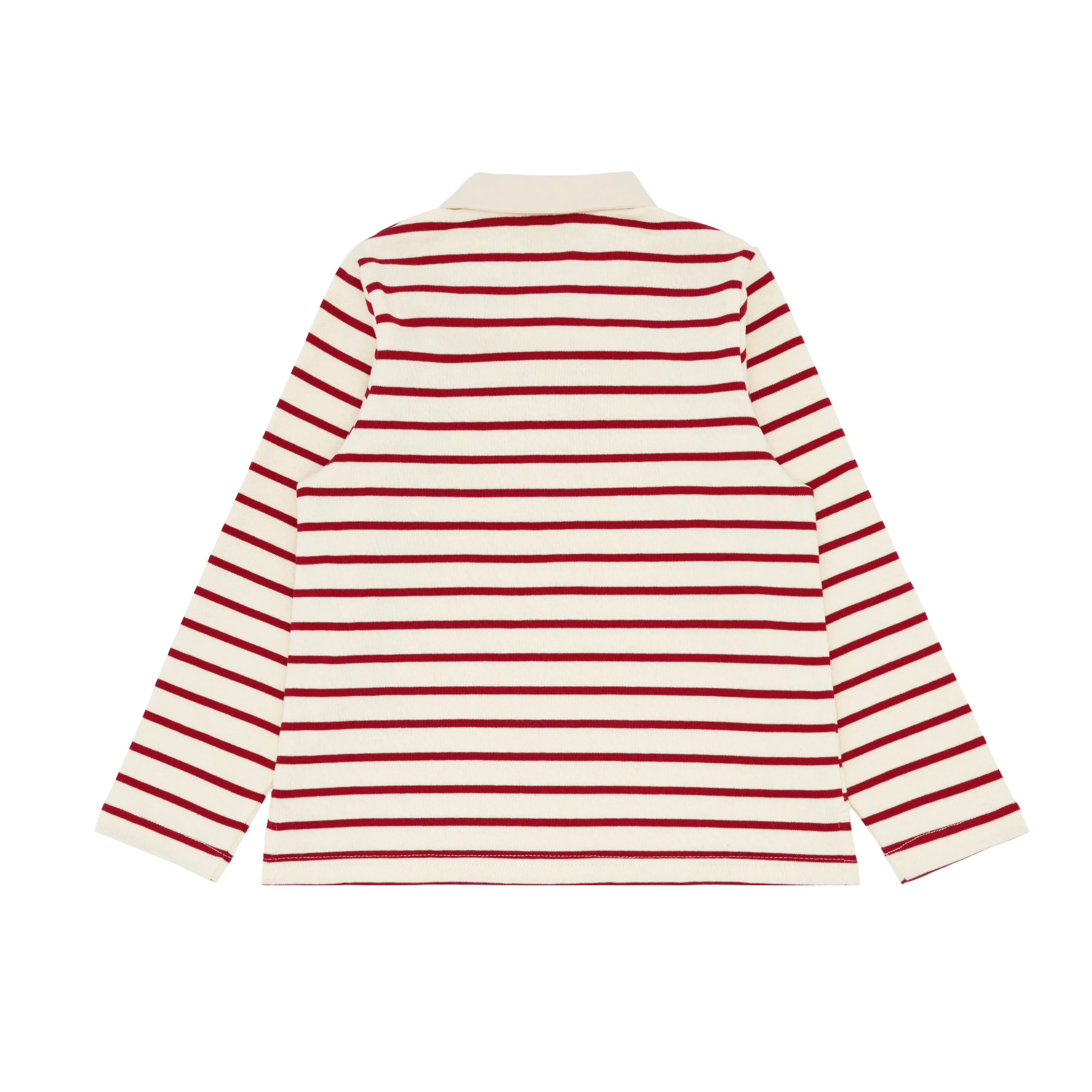 unisex red stripe rugby shirt