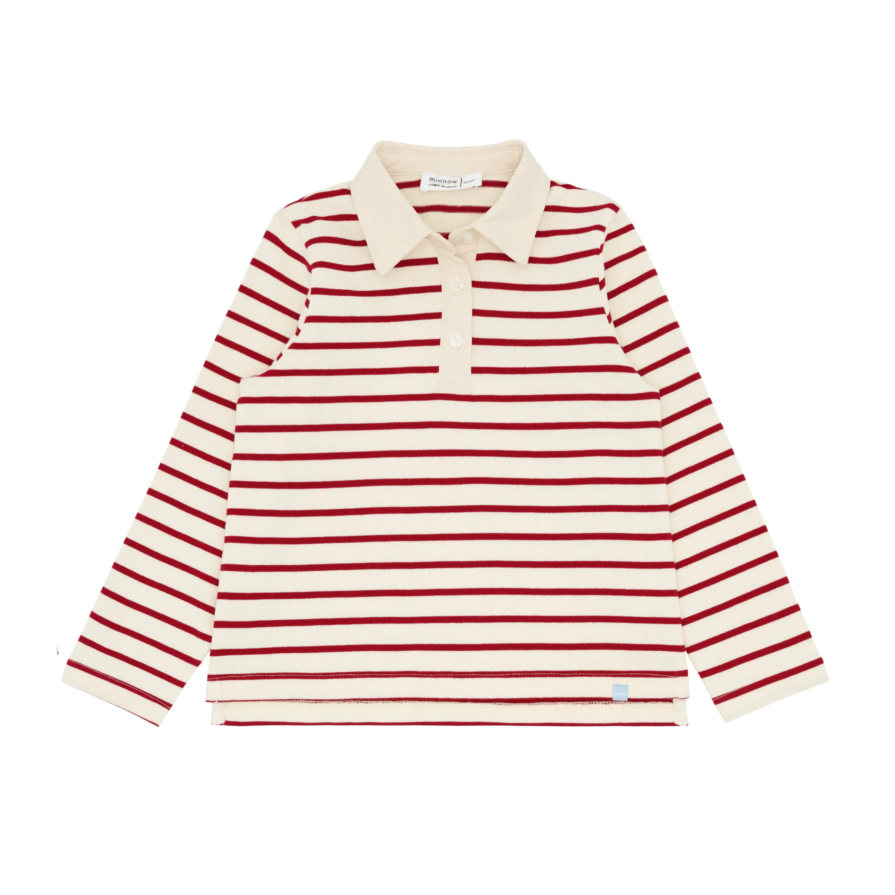 unisex red stripe rugby shirt