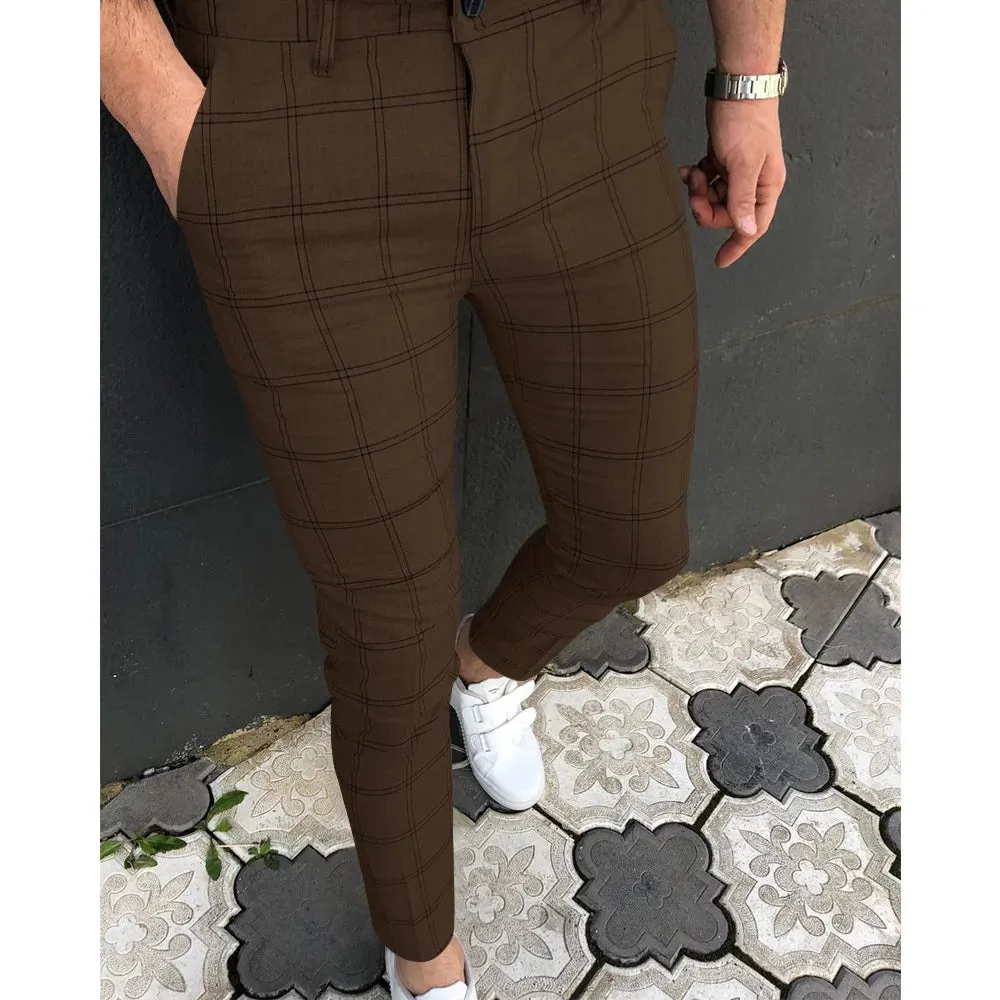 Wiaofellas  -  Simple Business Casual Men's Long Pants Retro Fashion Straight Leg Pants Men's Fashionable Temperament Office Suit Pants MA2