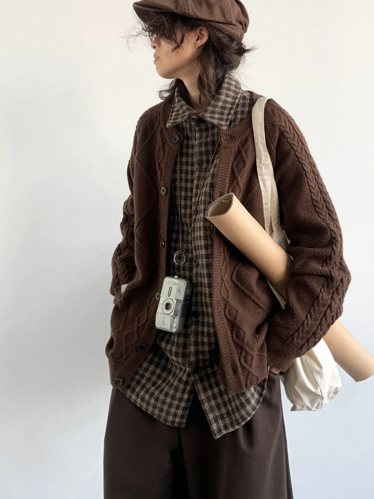 WLS Maillard Loose Knitted Cardigan